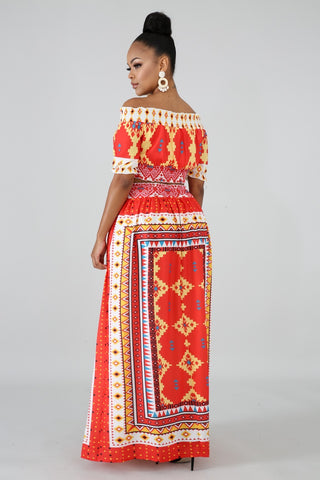 Flaming Maxi Skirt Set