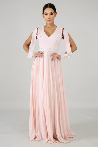 Sweet Pleated Maxi Dress