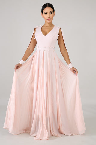 Sweet Pleated Maxi Dress