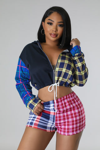 Plaid With Me Short Set