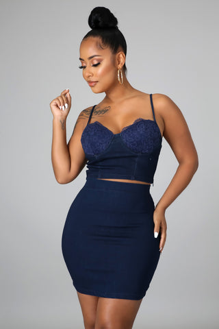 Denim Desires Skirt Set