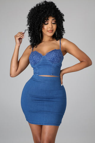 Denim Desires Skirt Set