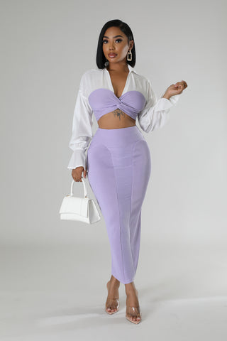 Pale Pleasures Skirt Set