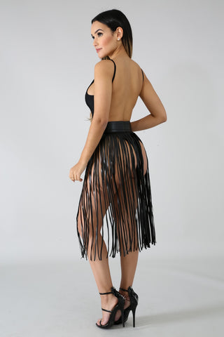 Belt Fringe Skirt