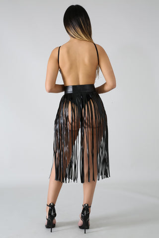 Belt Fringe Skirt