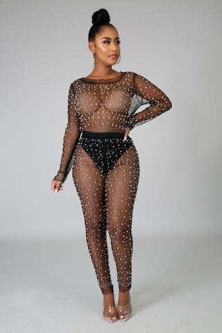 Pearl Sheer Bodysuit Set