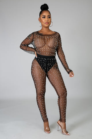 Pearl Sheer Bodysuit Set