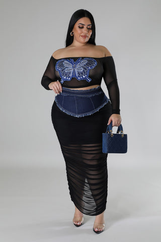 Butterfly Effect Skirt Set Plus