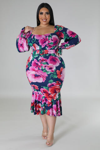 Floral Gurly Dress Plus