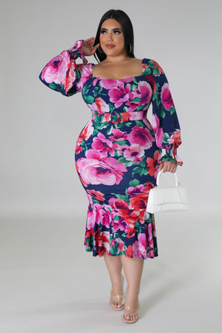 Floral Gurly Dress Plus