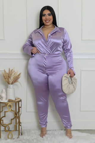 Satin Power Bodysuit Set