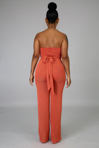 Self Tie Cross Jumpsuit