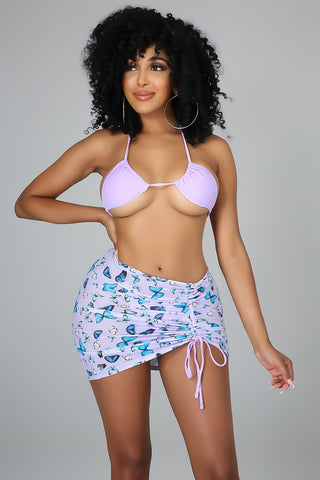 3pc Sunshine And Butterflies Swimsuit Set