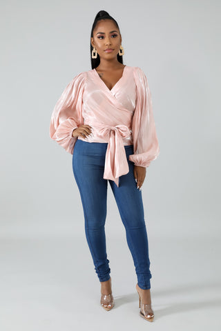 Streak Shine Wrap Top