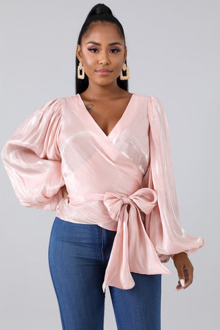 Streak Shine Wrap Top