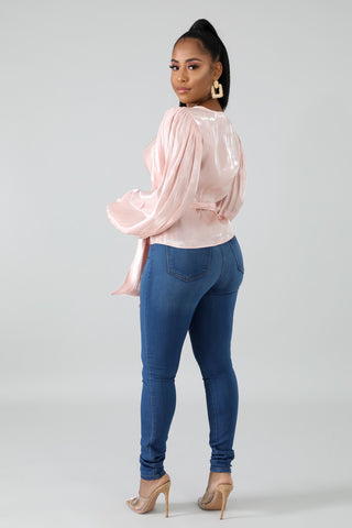 Streak Shine Wrap Top