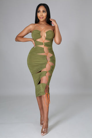 Olive Green Babe Dress