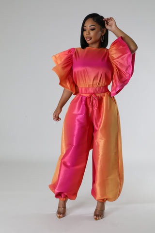 Blushing Sunbursts Pant Set