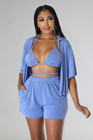 3pc Jasmine Days Short Set