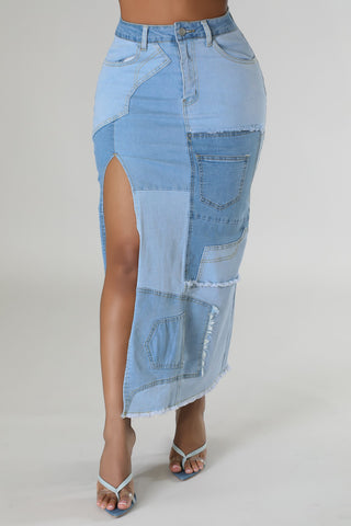 Center Of It All Denim Skirt