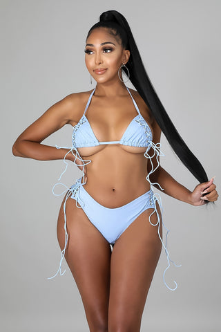 Lace Me Beach Swimsuit Set