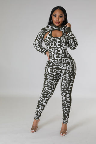 Alphabet Babe Jumpsuit Set