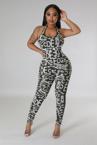 Alphabet Babe Jumpsuit Set