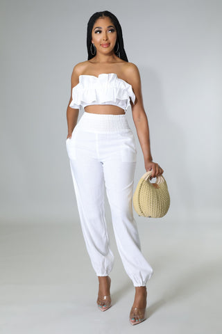 Tropical Season Linen Pant Set