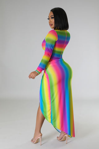 Colorful Vision Bodysuit Skirt Set