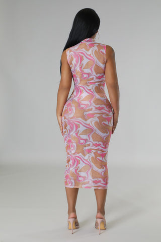 Abstract Wave Babe Dress