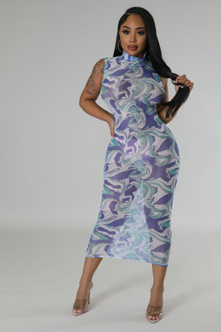 Abstract Wave Babe Dress